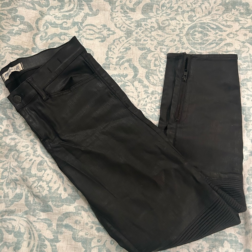 Madewell Black Coated Denim skinny Jean